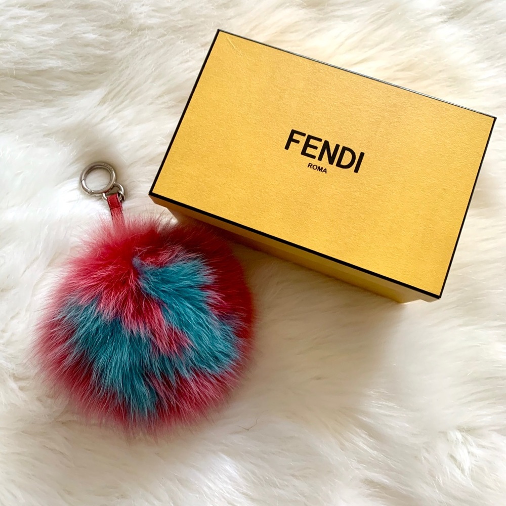 Fendi Fox Fur Alphabet N Ball Key Hold & Bag Charm